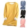O-Neck Long Sleeves Slim Fit Bottoming Shirt Fall Winter Thickened Fleece