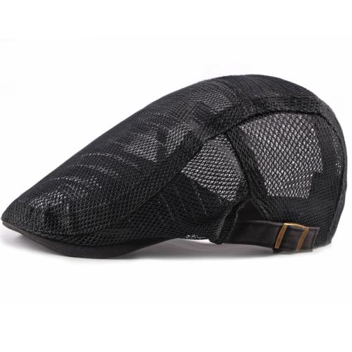 HT2215 Beret Spring Summer Men Women Cap Adjustable Flat Cap Breathable Mesh Cap for Men Women Solid Plain Beret Cap