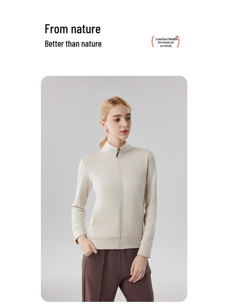 Women's Canary Jacket: Autumn/Winter Casual Cardigan, Stand-Up Collar, Windproof, Thickened, Warm Sports Top.