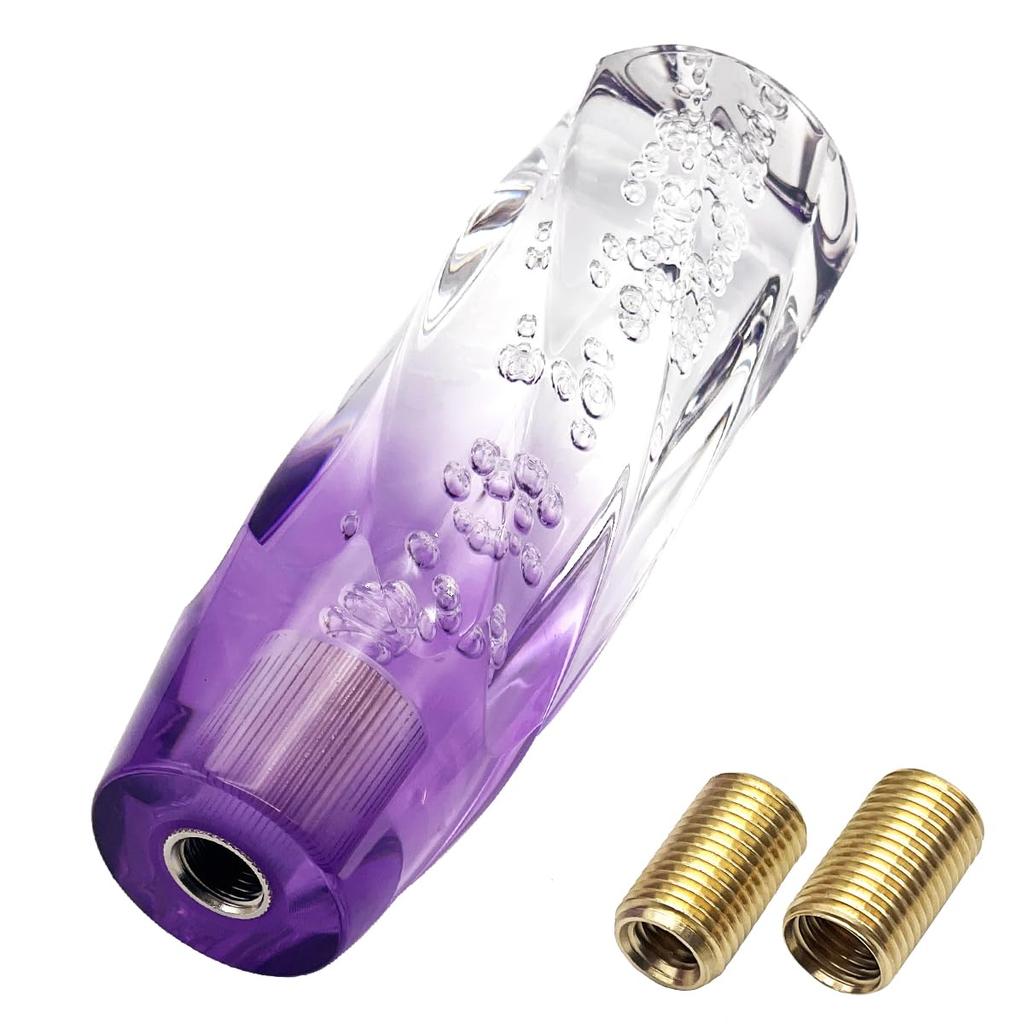 grooblue Crystal Shift Knob Universal Bubble Lever 15cm 150mm Truck Deco Tiger Hiace Gradient Adapter M8 M10 M12 Crystal Purple