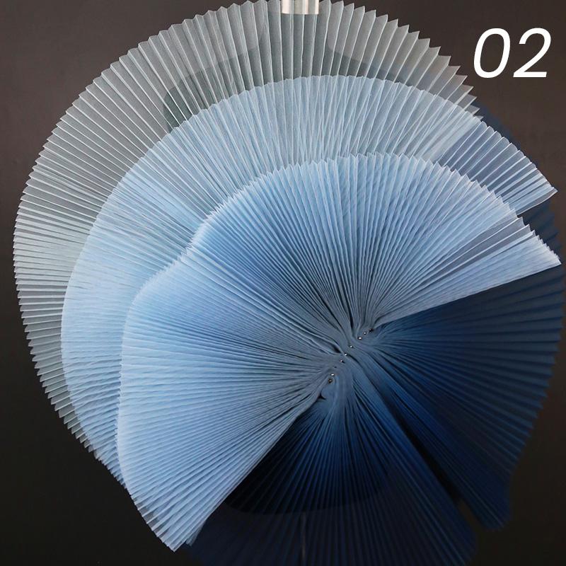 Stiff Accordion Pleated Mesh Tulle Fabric Gradient Pleated Designer Fabric For DIY Sewing Bubble Skirts Fashion Dress Background