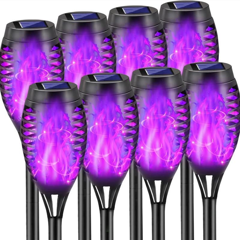 

Хэллоуин Украшения Хэллоуин Солнечные огни с мерцающим пламенем Солнечные фонари-факелы для декора двора Водонепроницаемое наружное освещение для садовой дорожки 12LED 2pack