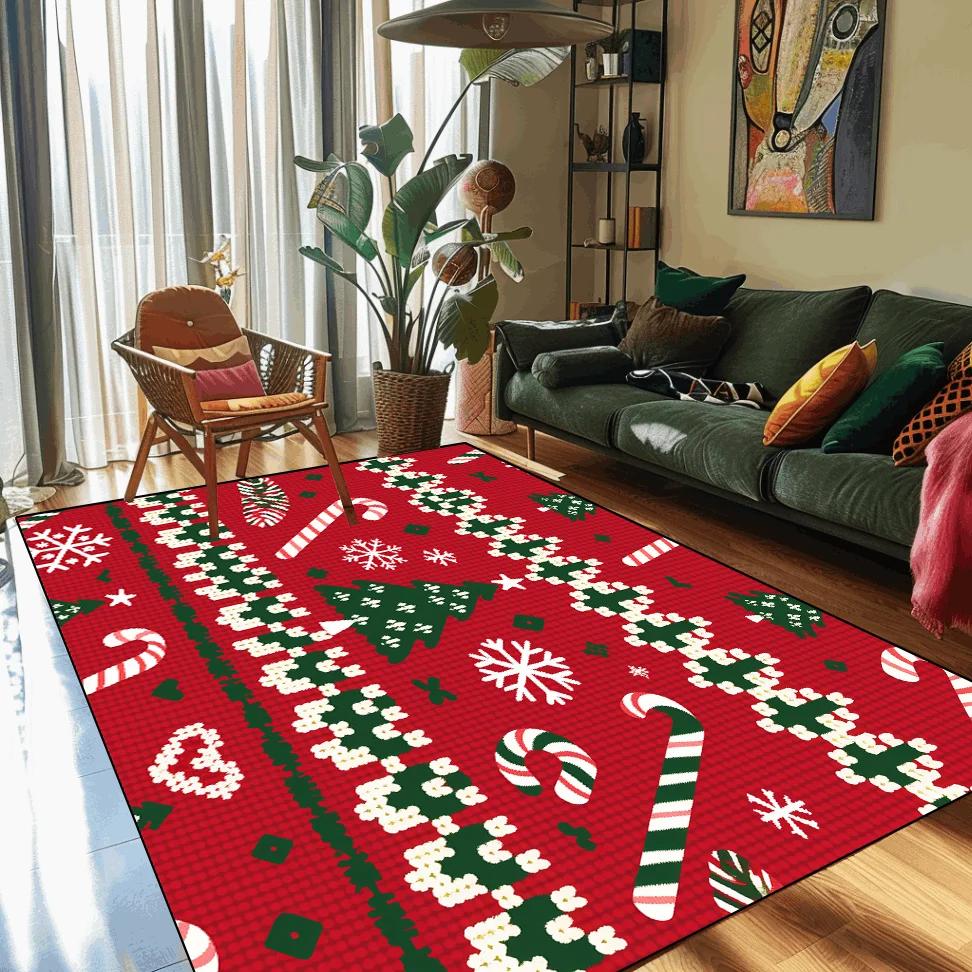 Frohe Weihnachten Willkommen Fußmatten Weihnachten Innen Heimdeko Großer Teppich Küchenmatte Kundenspezifische Teppiche für Wohnzimmer Schlafzimmer Bodenteppiche