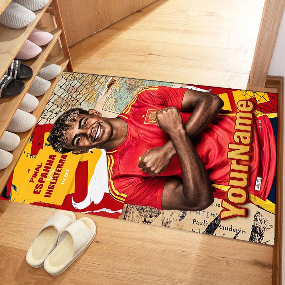 Lamine Yamal 32 Customize Text Carpet Suitable for Living Rooms Dining Room Playrooms Bedrooms Antislip Carpet Anime Office Decor
