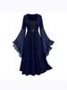2024 Women's Halloween Witch Lace-Up Swing Dress