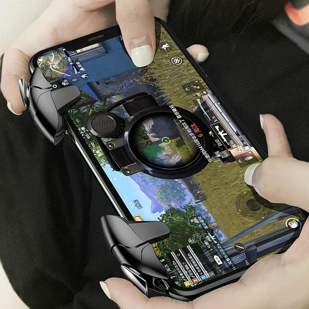 Mobile Phone Game Trigger Fire Button Handle Shooter Gamepad Joystick for PUBG Shoot Aim Key L1R1 Controller for IOS Android