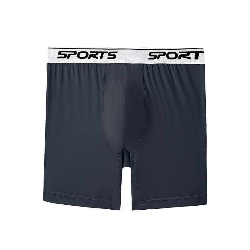 Men's Extended Ice Silk Sports Underwear Anti Wear Leg Pants Running Oversized Loose High Waist