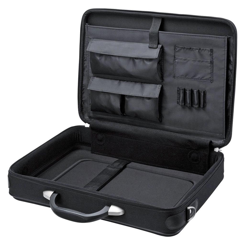 SANWA SUPPLY BAG-EVA6BKN Semi-Hard PC Case, Shockproof, Water-Repellent, Lockable, Compatible with 15.6-inch Widescreen PCs