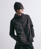 LEARVE Nylon Shirred Hooded Zip-Up Jacket Brown