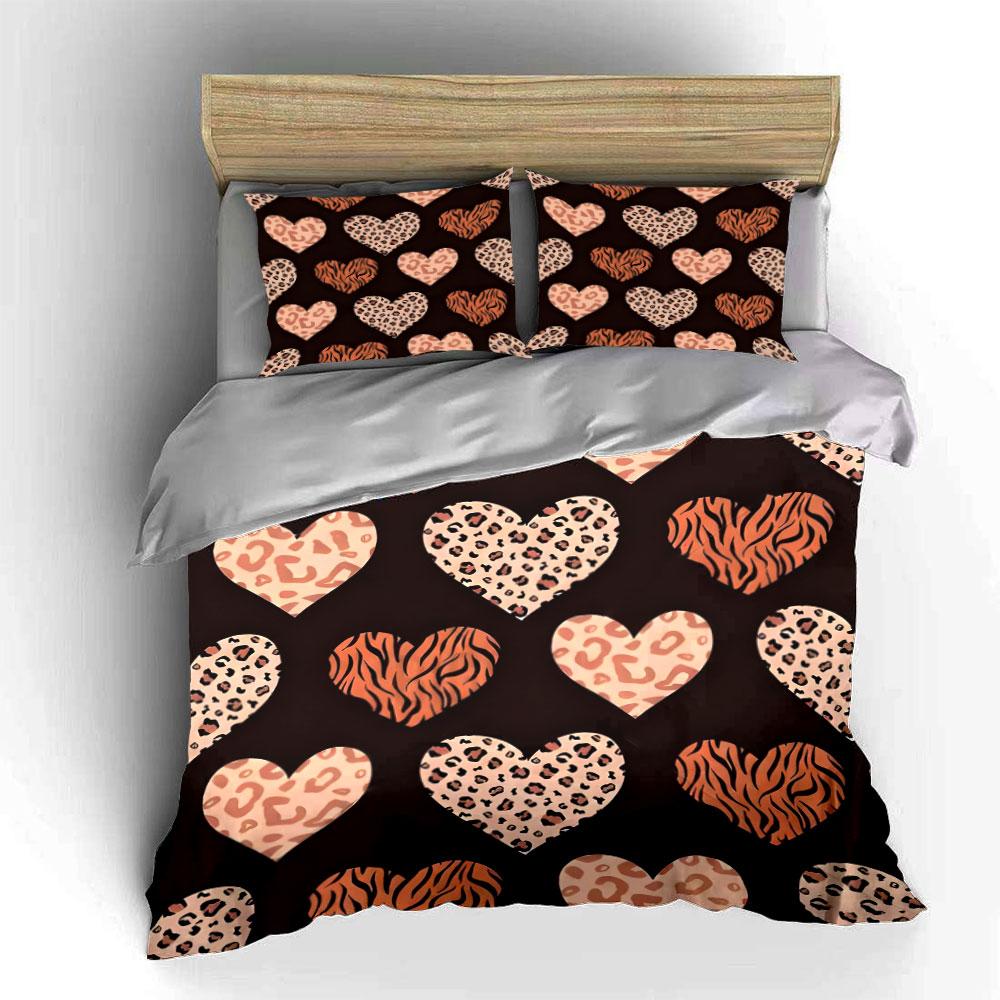 Heart Patterned Trio for Decoration Essentials kid's and adults' bedroom decor, Exquisite three-piece bedding set gift