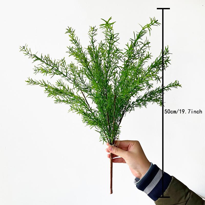 Large Artificial Rosemary Stems Fake Rosemary Branches Water Grass Greenery Plants Faux Plastic Shrubs for Home Office Garden