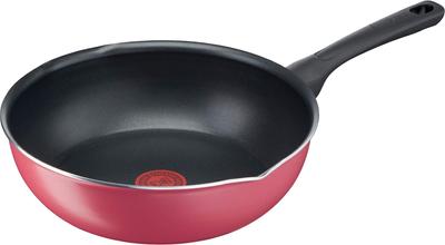 Tefal Deep Frying with For Gas Fire Free of Harmful Substances Such As Red Red B55977 Stir-Fry Pot, 26cm, Pan, Spout, Only, PFOA, Non-stick,