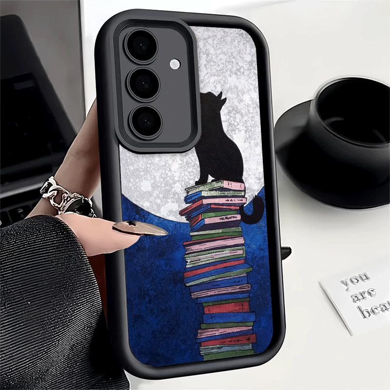 Black Cat Aesthetic Pattern Soft Phone Case for Samsung Galaxy S26 Ultra S25 Edge S24 S23 S22 Plus S21 S20 FE 5G Shell Silicone