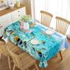 Ocean Animal Fish Tablecloth The Underwater World Pattern Table Cover for Dining Room Living Room Marine Life Table Cloth