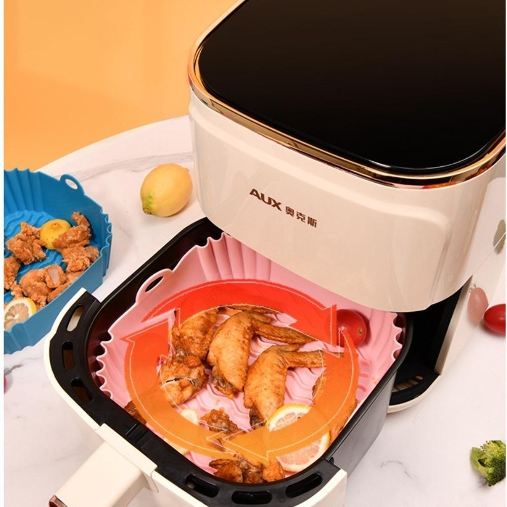 Non-stick Silicone Air Fryer Liners Soft Mould Liners Baking Basket Reusable Fried Chicken Accessories Silicone Mold