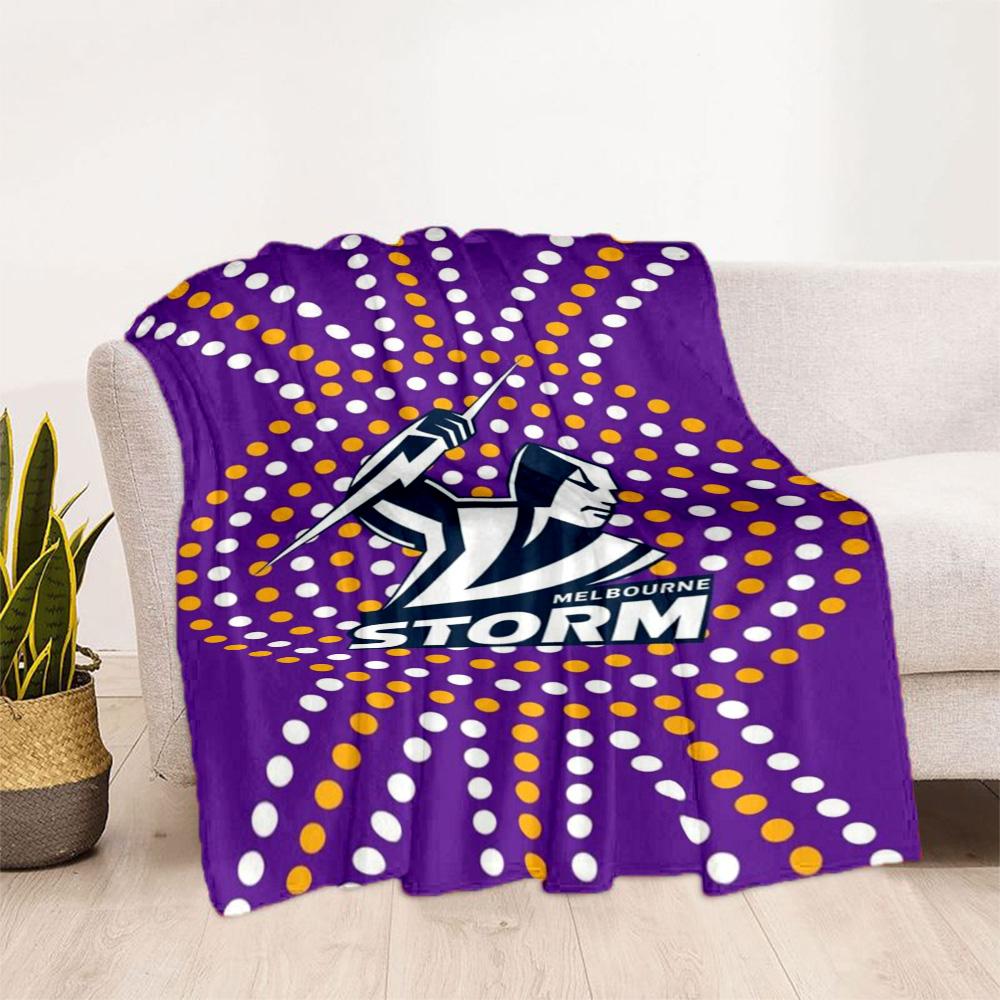 Coperte con logo della squadra Melbourne Storm Adatte per divani, viaggi, soggiorni anche un buon regalo per amici e familiari Adatte a tutte le stagioni.