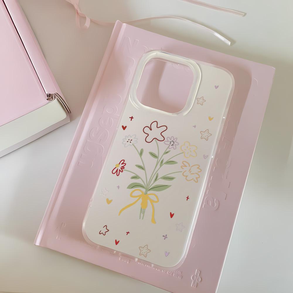 Painted Phone Case for iPhone 12 13 15 16 iPhone 16 12 13 14 15 Pro  14 15 16 Pro Max Coverage Shockproof Anti-Fingerprint Fresh Style Protective Case