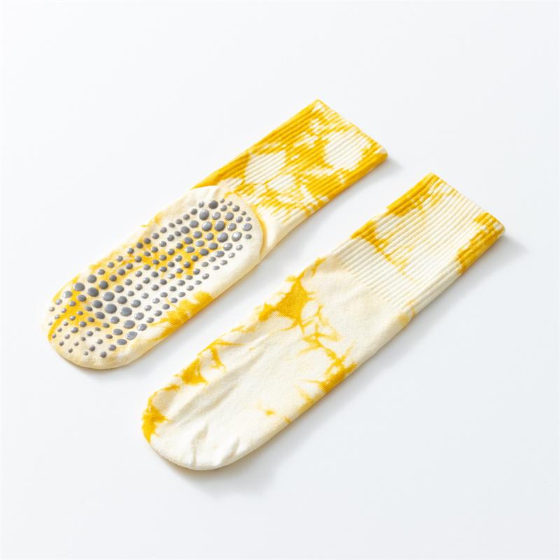 Neue Herbst- und Winterserie mit Batik-Ahornblatt-Motiv, Yoga-Socken, Verdickt, Anti-Rutsch, Fitness-Boden-Socken