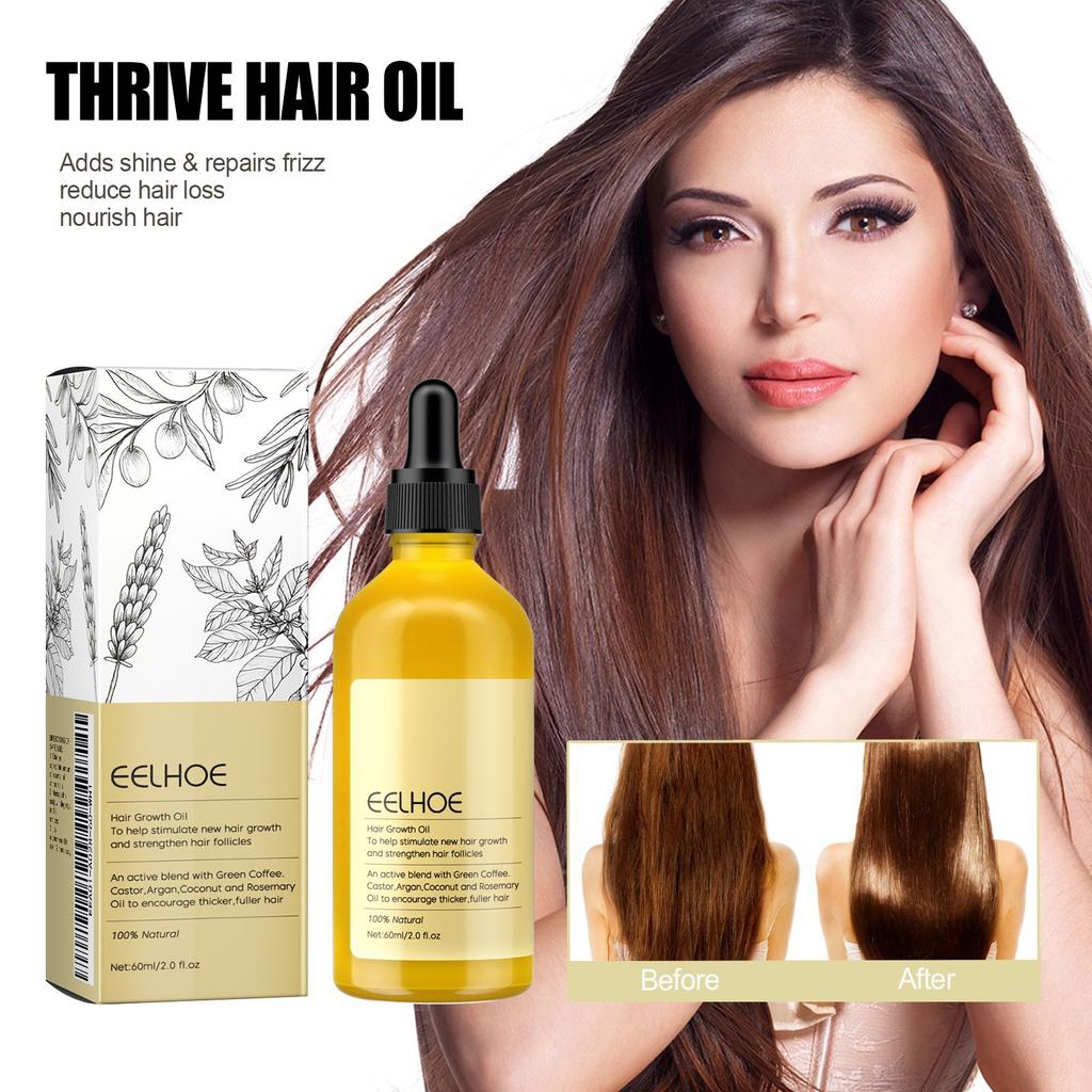 EELHOE Rosemary Oil Grows Hair Loss Treatment Bald Head Hair Regrowth Moisturizing Hair Scalp Massager Rosemary Essential Oil