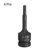 Uxcell 6-teiliger Antrieb x Schlag-Sechskant-Bit-Steckschlüssel, metrische Länge, Stahl, zur Verwendung mit Schlagschraubern und Handratschen, 1/2 Zoll H4(4mm) 2,36" CR-MO