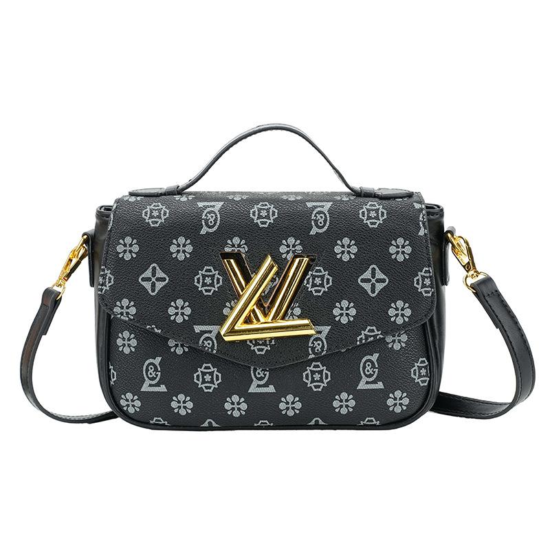 

High-end fashion small square bag women s 2025 new retro versatile contrasting color chain women s single shoulder oblique bag cross bag чёрный