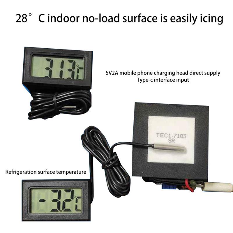 1Pc Metal TEC1-7103 Semiconductor Refrigeration Chip 5V DIY Phone Cooler Thermoelectric Cooler Peltier Elemente Module 50x50MM