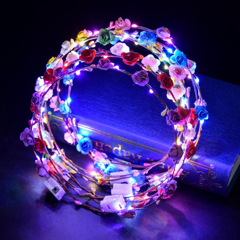 

Светящийся цветочный венок: Мерцающий пенный цветочный ободок для фотосессий туристов