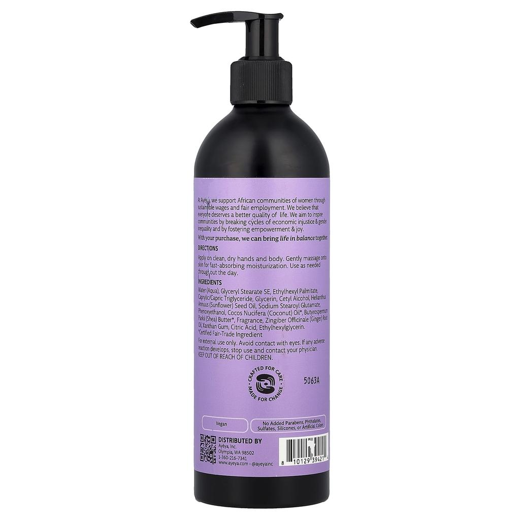 Ayeya, Moisturizing Body Lotion, Lavender, 354 Ml (12 Fl Oz)