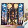2 Panels Creative Illustration Starry Sky Curtains   Versatile Design Suitable for Any Style   Creating a Peaceful Living Space