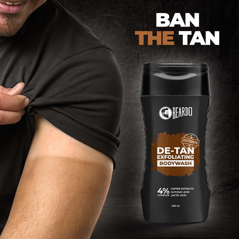 Beardo Detan Exfoliating Body Wash 200 ml Gentle Daily Shower Gel For Smooth Clear Skin Removes Tan And Rough Texture