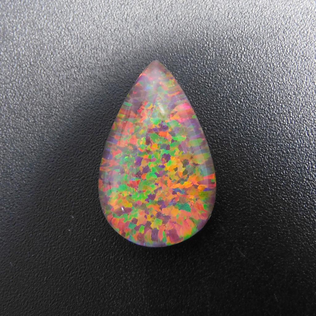 9.30 Ct Boulder Opal Lab Created Pear Certified Beautiful Loose Gemstone