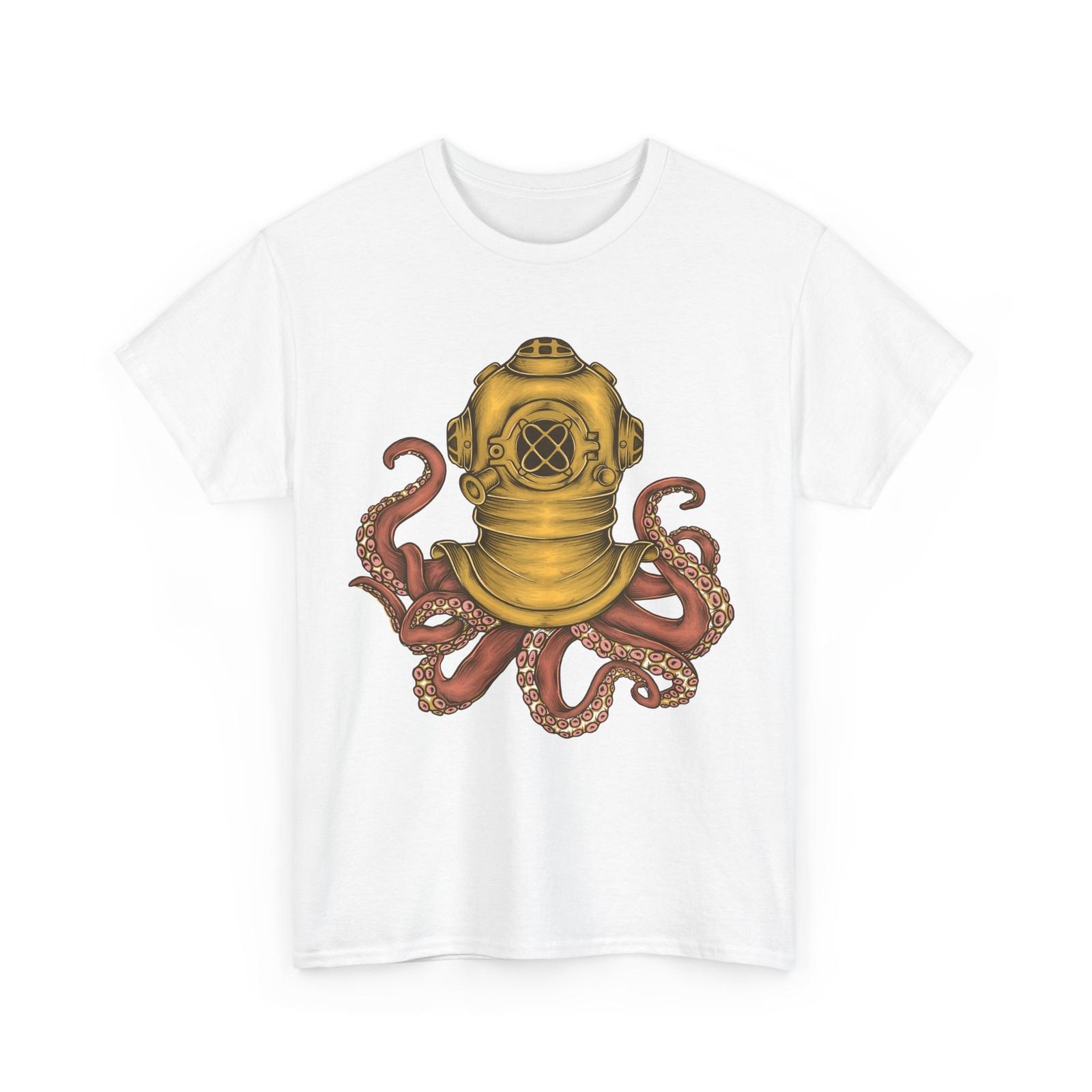 Octopus Scuba Diver Shirt, Scuba Diving Lovers Ocean Funny Men T-Shirt XXL