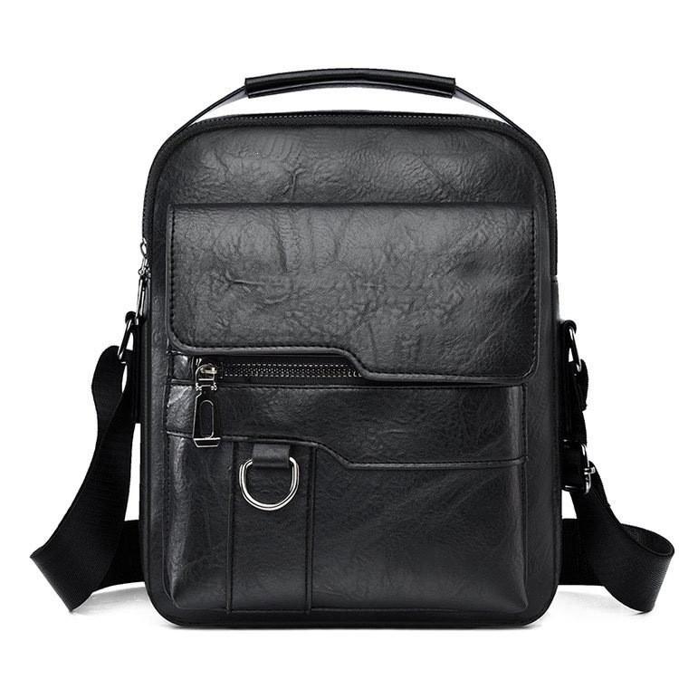 Mens Lightweight Multilayer Business Crossbody Bag With 8in Laptop Storage