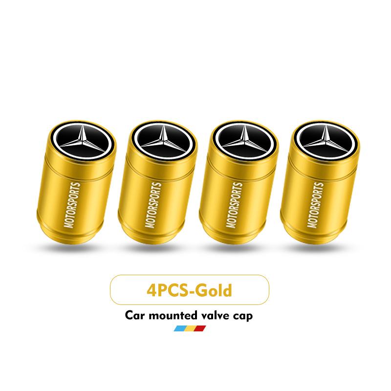 BENZ Aluminium Car Wheel Tire Valve Air Caps Stem Cover Dustproof For Mercedes Benz W202 W212 W126 W140 W168 W177 CLS GLE GLC GLS CLA