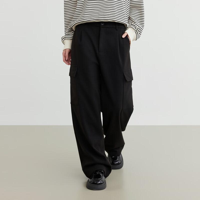 Elva' Island Women's Thickened Workwear Wide-Leg Casual Pants