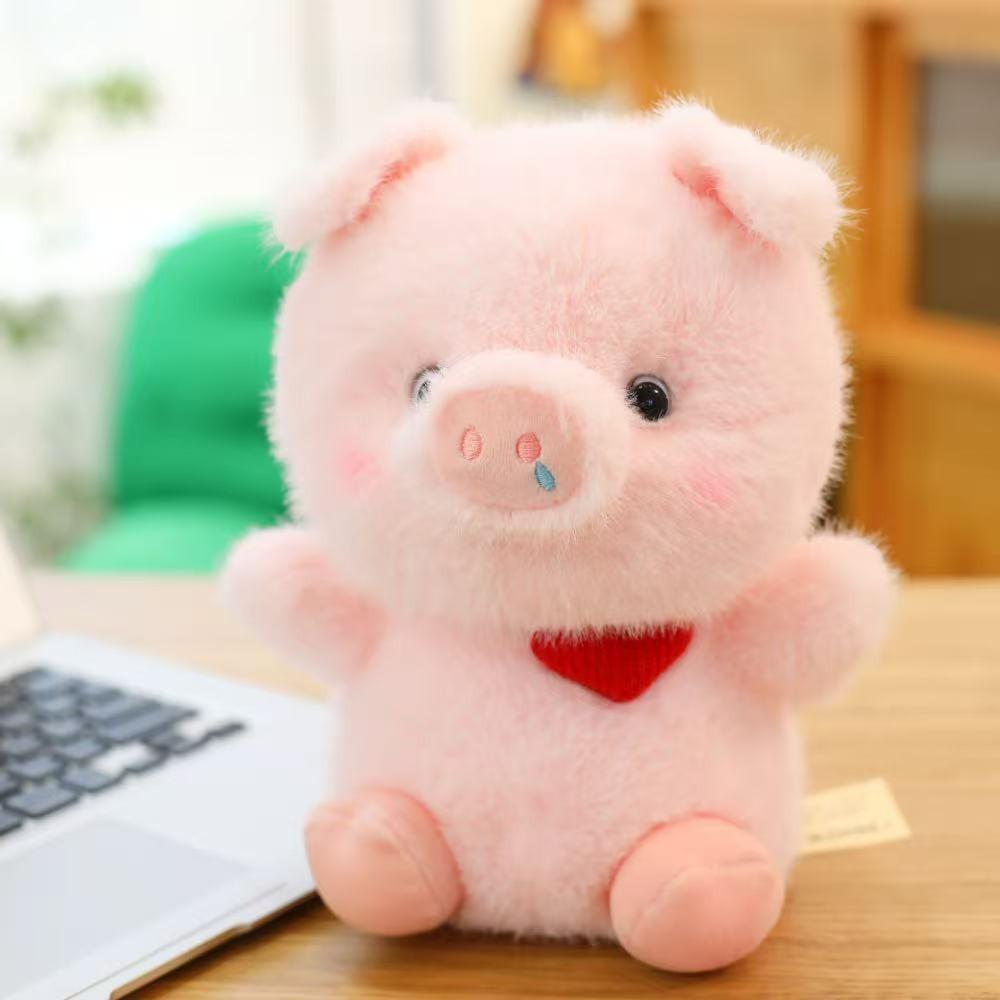 

Heart Rabbit Elephant Raccoon Pig Plush Stuffed Animal Soft Cotton Kids Gift For Bedroom Decor Pig