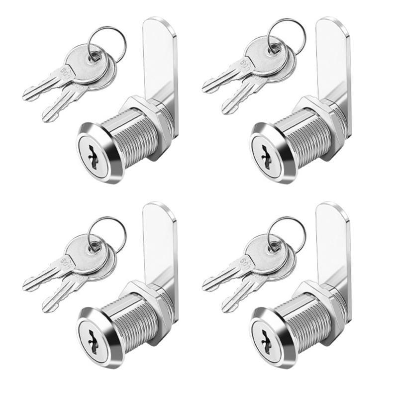 4 Set Mailbox Lock  Cylinder Cams Lock with Key  Cupboard Door Lock Quick Fixing Upgrades for Office Cabinets &  Door
