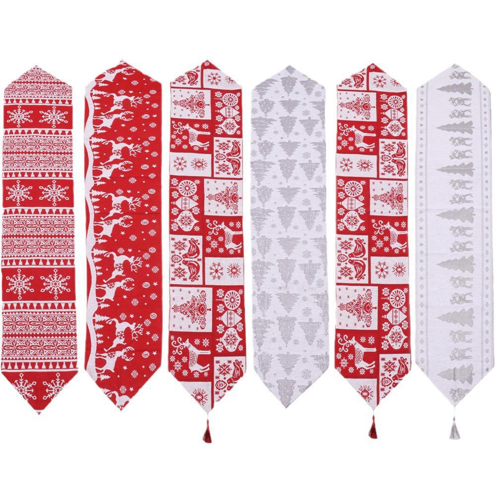 Mingguan Weihnachts-Tischläufer mit Quaste aus Strick – dekorative Isolier-Tischdecke für die Küche