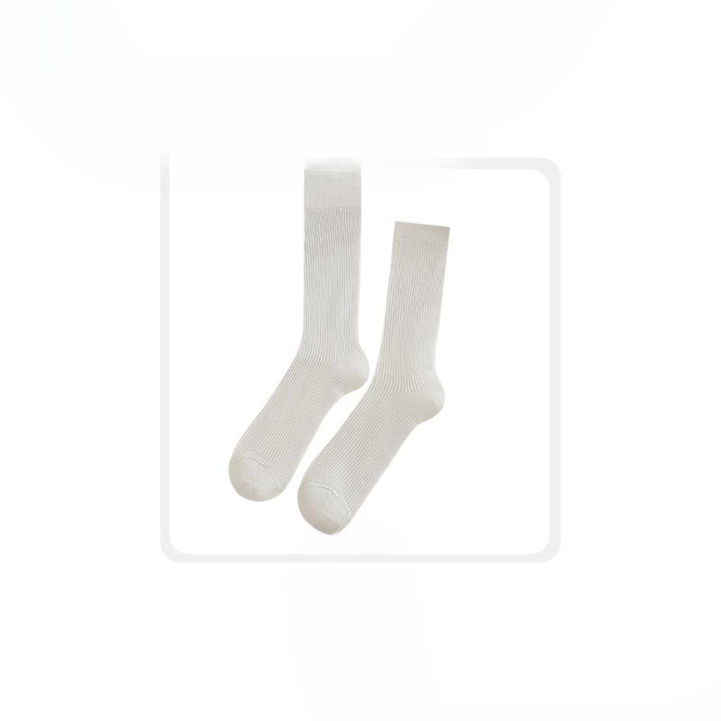 Female Spring and Summer Thin Money Draws A Stripe To Show Thin College Wind Long Socks