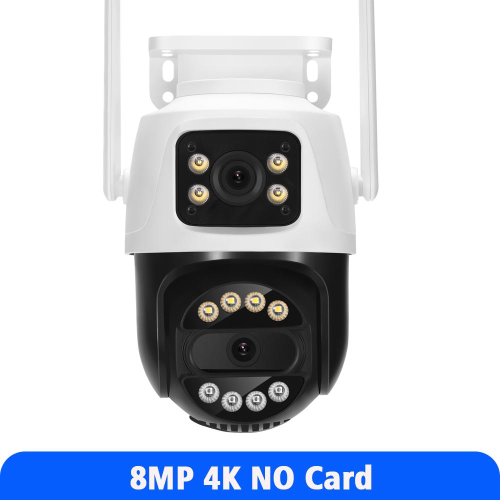 

12MP 6K Wifi Camera 8X Zoom Dual Screen Ai Human Detect Auto Tracking CCTV Outdoor Security Surveillance Camera iCSee 8MP NO SD Card