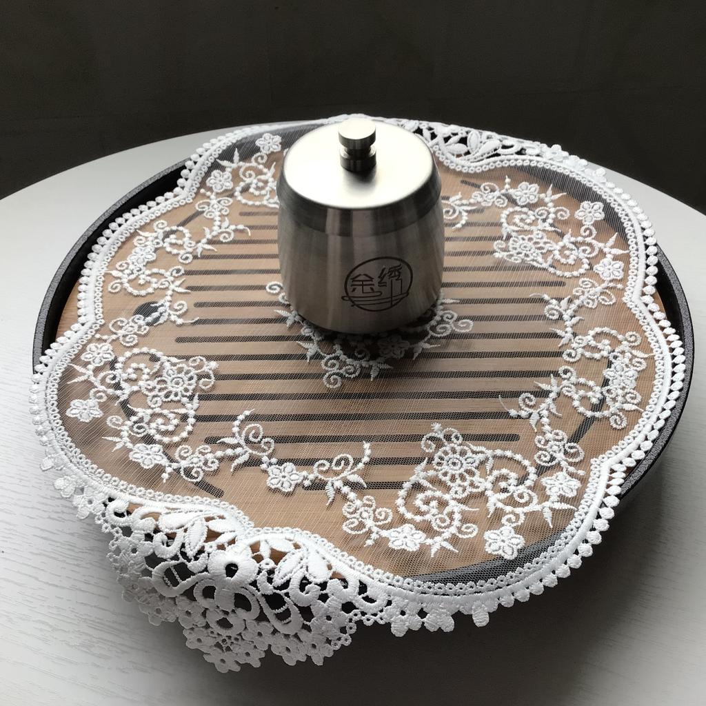 1PCS French Retro Lace Embroidery Table Decoration Napkin Mat Vase Mat 31X42CM