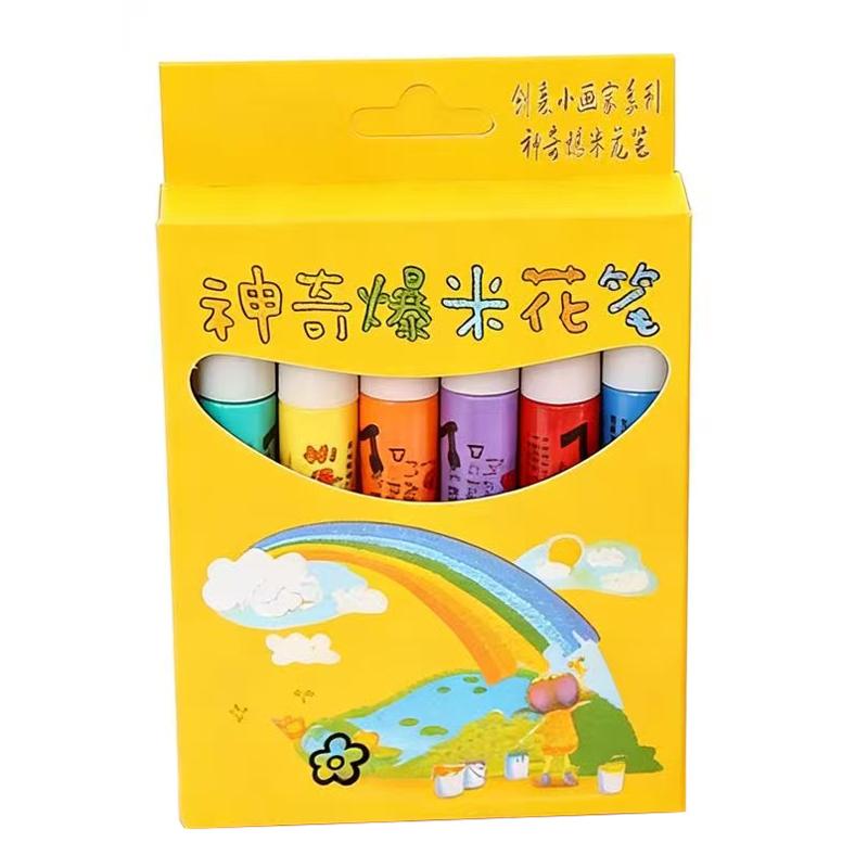 6 Pcs / Set New Exotic Popcorn Pen Multifunctional Foam Marker Pen Notebook Children s Magic Pen Fun Fluffy Pen 3D Bubble Pen
