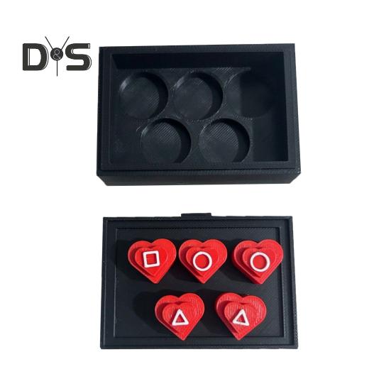 

1 набор корейской традиционной игры по ловле камней с коробкой, развивающей координацию рук и глаз, 3D-печатная игрушка для ловли камешков в форме сердца чёрный