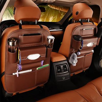Car Seat Back Storage Organizer Bag Universal PU Leather Multifunction Storage Box Stowing Tidying Pocket Auto Styling
