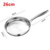 Poêle à Frire en Acier Inoxydable 304 Surface Brillante Non Revêtue Poêle à Frire Poêle à Frire en Acier Composite à Trois Couches Plusieurs Tailles Disponibles