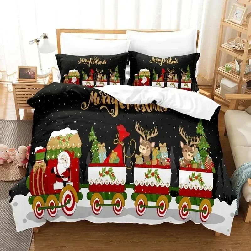 3D Merry Chrismas Fashion Bedding Set Boys Girls Twin Queen Size Duvet Cover Pillowcase Bed Kids Home Textileextile