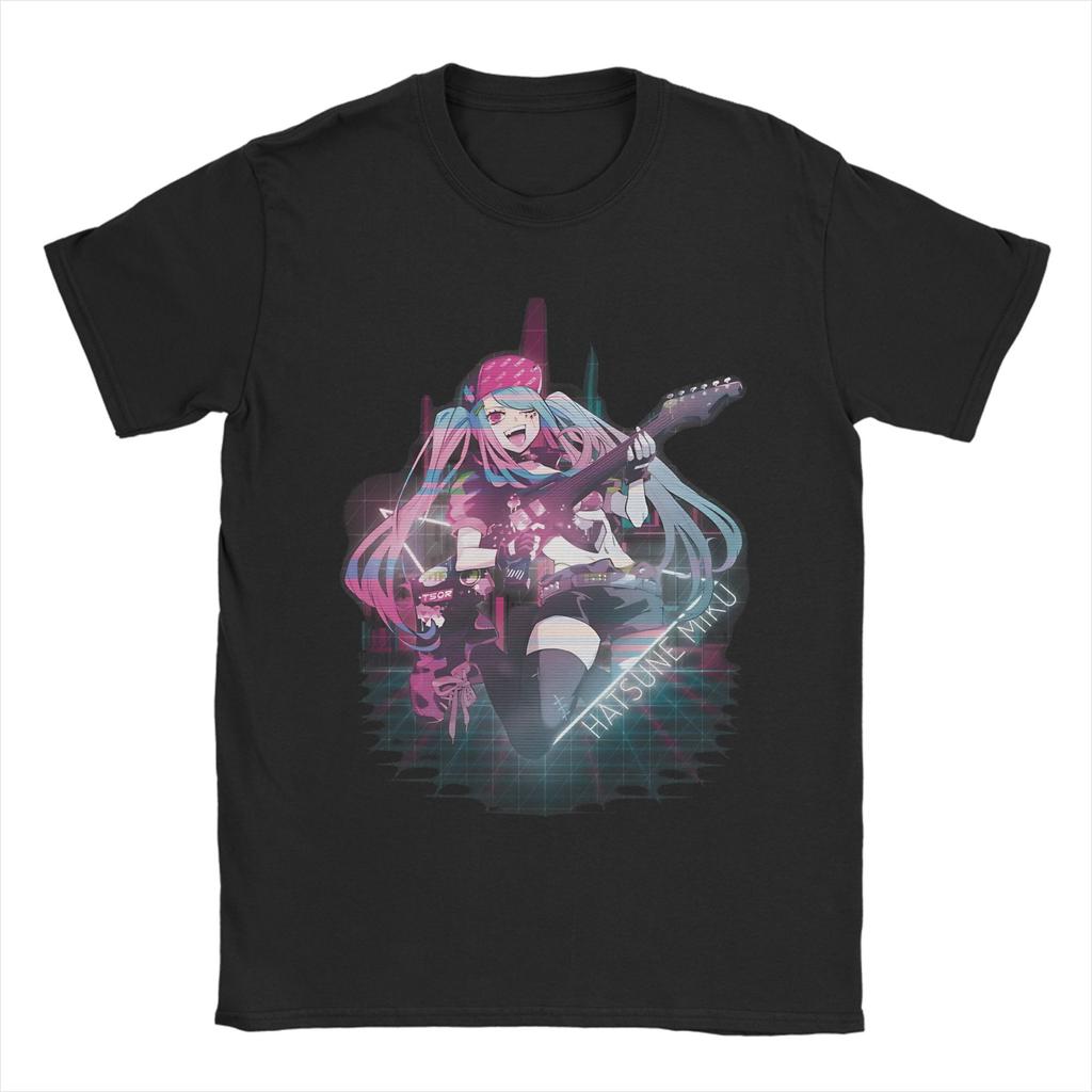 Hatsune Miku T Shirt Unisex Unisex Cotton Vintage Tshirt Round Collar Anime Tees Short Sleeve Clothes Gift Idea