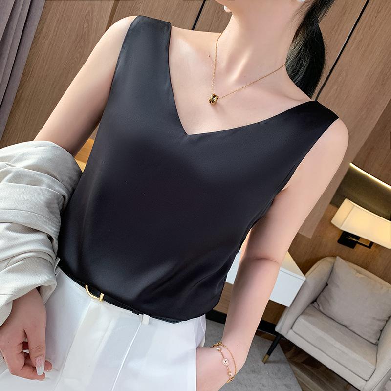 Front and Rear V-neck Small Suspender Women's Summer Simple Atmosphere Versatile Vest Fashion Sleeveless Top