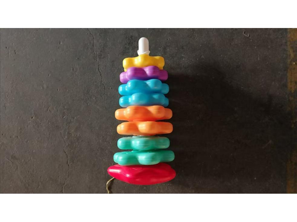 Rainbow Spinner Stacking Teether: Educational Toy for 0-1 Year Olds