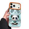 Blauer Mantel Panda Muster Hülle Für iPhone 17 Pro Max Funda iPhone 16 Pro Max 15 14 13 12 11 Air 16E Lederstruktur Silikonhülle